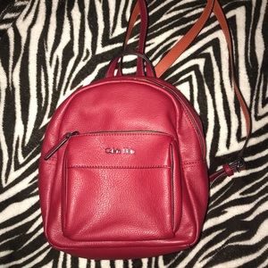 Calvin Klein Red Mini Leather Backpack